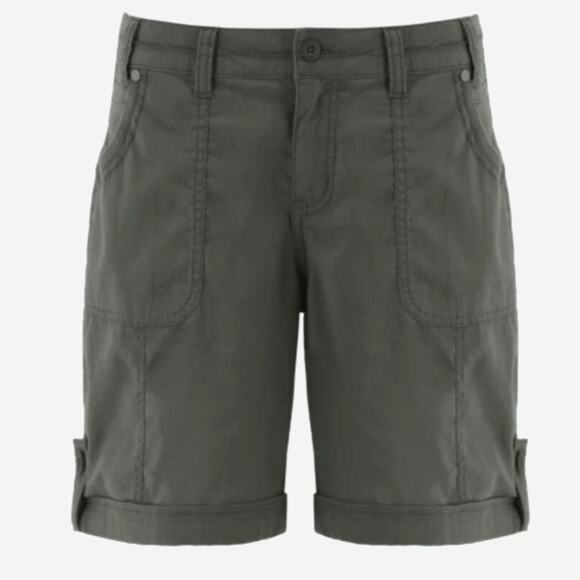 Aventura Pants - Aventura Women's Arden V2 Shorts Bermuda Sz 14 Gray Hiking Pockets Roll-Tab NEW